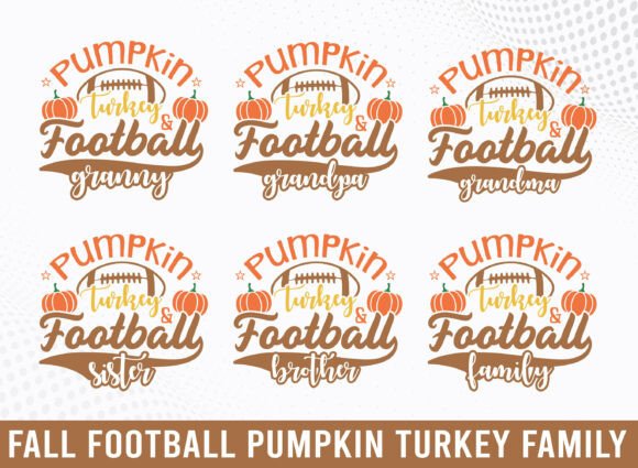 A Pumpkin Turkey Football Family SVG: Graphics for Crafts