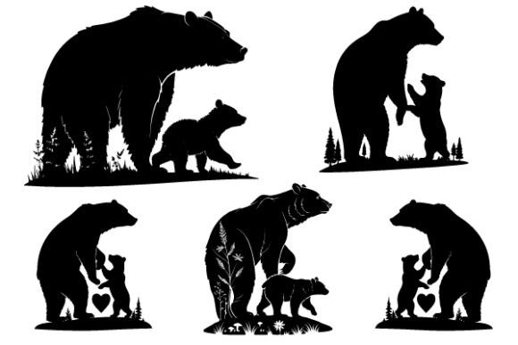 The Bear Mom Silhouette SVG: A Graphic Asset for Craft-Based Branding